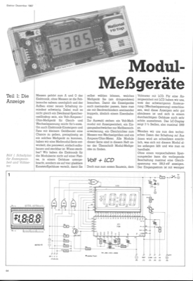 Modul-Messgeräte, Teil 1 (LCD-Anzeige, DVM)