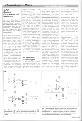 Analog-Schaltungstechnik, Teil 2 (OpAmp-Komparator mit Hysterese, Grundlagen)