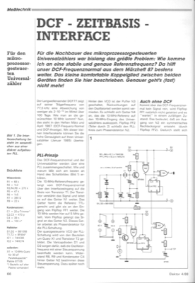 DCF-Zeitbasis-Interface (für mikroprozessorgesteuerten Universalzähler)