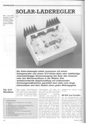 Solar-Laderegler (für 12V-Bleiakkus)