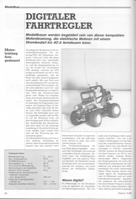 Digitaler Fahrtregler (Motorsteuerung bis 40A, Modellbau)