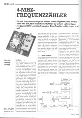 4-MHz-Frequenzzähler (mit Tuner-Frequenzanzeigemodul EA6077 )