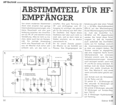 Abstimmteil für HF-Empfänger