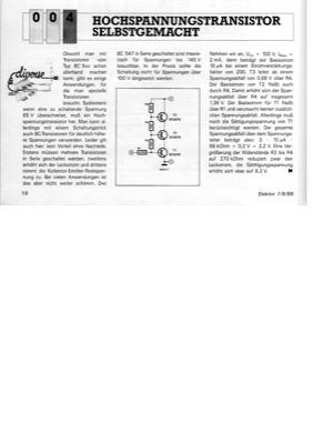 Hochspannungstransistor selbstgemacht (3xBC547B, 100V)