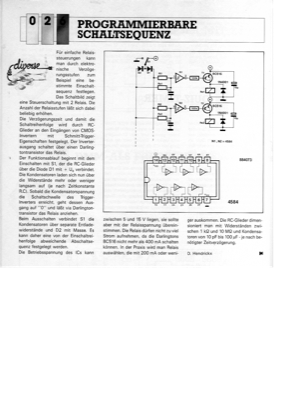 Programmierbare Schaltsequenz (Schaltreihenfolge, Relais)