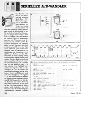 Serieller A/D-Wandler (TLC548, TLC549, 8-Bit)