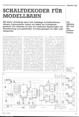 Schaltdekoder für Modellbahn (Stromkreise schalten, Blockschutz)