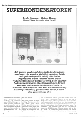 Superkondensatoren (Elko-Technologie bei 10F)