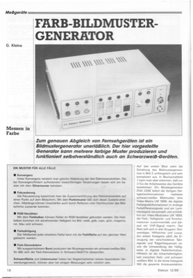 Farb-Bildmuster-Generator (für TV-Abgleich)