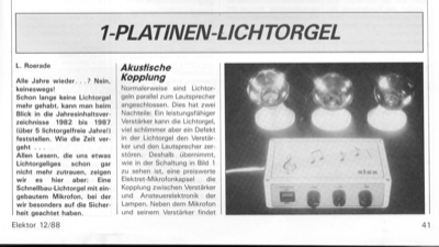 1-Platinen-Lichtorgel mit Std.-Bauteilen (für 3 Lampen)