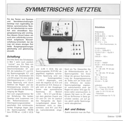 Symmetrisches Netzteil (4,9 - 18V je 100mA)