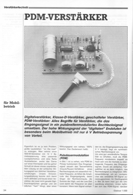 PDM-Verstärker (Mobilbetrieb an 6V mit 4W)