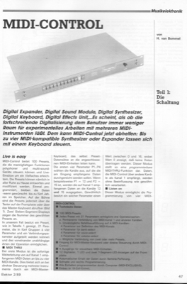 MIDI-Control, Teil 1 (4 MIDI-Geräte an 1 Keyboard)