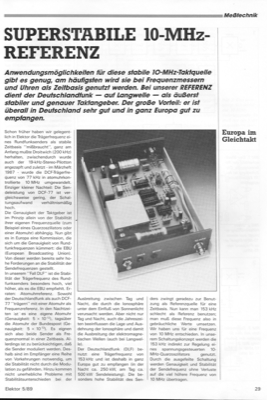 Superstabile 10-Mhz-Referenz (Deutschlandfunk als Frequenznormal)