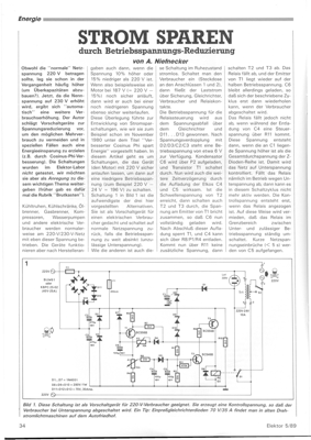 Strom sparen durch Betriebsspannungsreduzierung (bei Netzspannung 230V Vorschaltgerät)