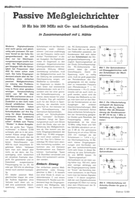 Passive Messgleichrichter (10Hz bis 100MHz mit Ge und Schottkydioden)