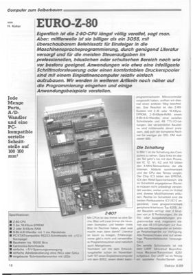 EURO-Z-80 (Einplatinen-Computer mit Z80 und 2x8255)