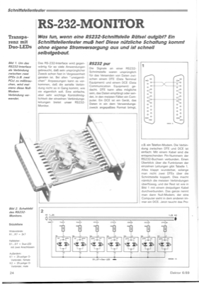 RS232-Monitor (LED-Anzeige für V24-Schnittstelle)