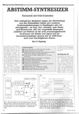 Abstimm-Synthesizer für KW- und UKW-Tuner (8-bit-Controller MC145157)