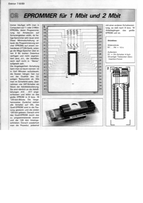 EPROMMER für 1 Mbit und 2 Mbit (mit DIP switches Eprom in 128K Blöcke aufteilen)