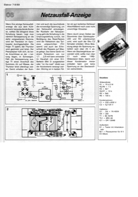 Netzausfallanzeige (Optokoppler, Thyristor, Summer)