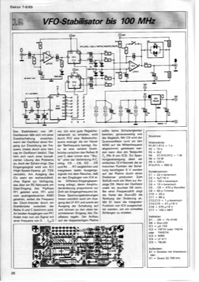 VFO-Stabilisator bis 100MHz (Abstimmoszillator mit PLL stabilisieren)