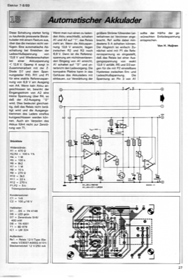 Automatischer Akkulader (Abschaltung für Bleiakkulader)