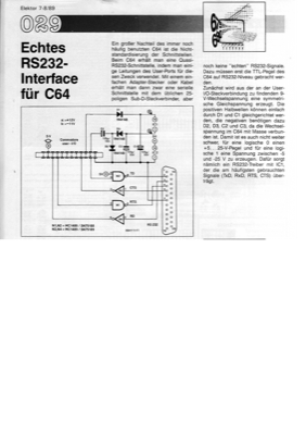 Echtes RS232-Interface für C64 (am User-Port)