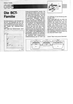 Die BCT-Familie (HCT BiCMOS Kombination Zusammenfassung eines TI-Datenblattes)