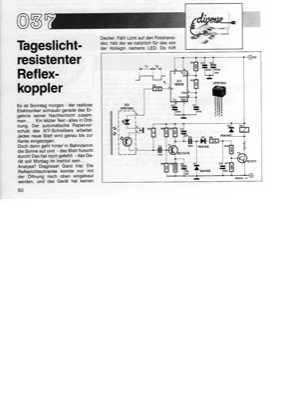 Tageslichtresistenter Reflexkoppler (Reflexlichtschranke mit 10kHz moduliert)