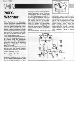 78XX-Wächter (LED-Anzeige der min. Spannungsdifferenz von 3V Ein-Ausgang)