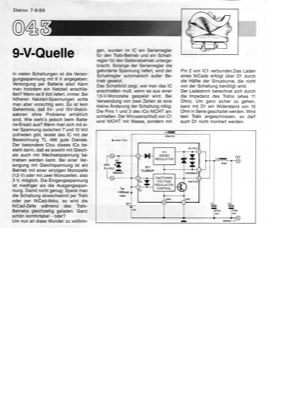 9-V-Quelle (Spannungsversorgung mit TL496 aus 1,5-V-Zelle)