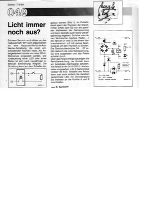 Licht immer noch aus? (Sensor ob Verbraucher eingeschaltet ist (parallel zum Verbrauch))