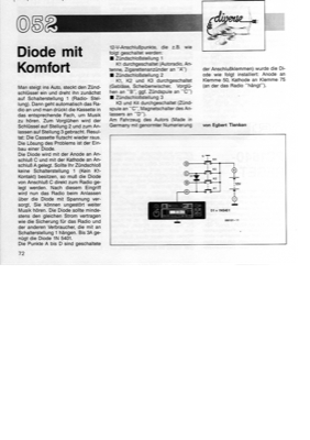 Diode mit Komfort (Autoradio abschalten beim Anlassen verhindern)