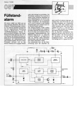 Füllstandalarm (Feuchtefühler mit L4620)