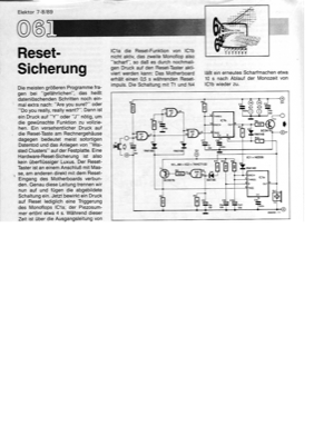 Reset-Sicherung (Bedenkzeit nach Druck auf Reset-Knopf)