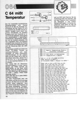 C64 misst Temperatur (Conrad-Temperaturmodul am User-Port und serieller Schnittstelle)