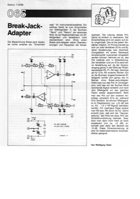 Break-Jack-Adapter (Einschleifen von Audio-Signalen in Verstärker)