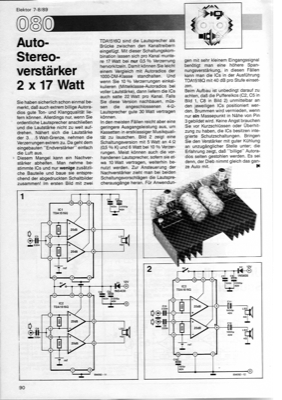 Auto-Stereo-Verstärker 2x17W (Nachverstärker mit TDA151)