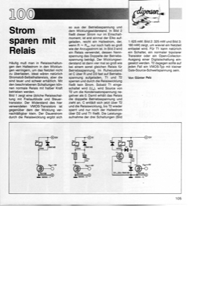 Strom sparen mit Relais (Relaissteuerung mit halbem Haltestrom)