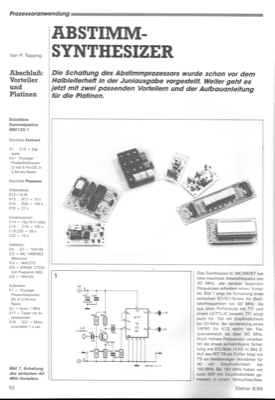 Abstimmsynthesizer (Vorteiler zum Abstimmprozessor im Juniheft)