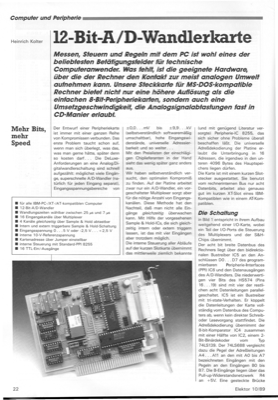 12-Bit-A/D-Wandlerkarte (für IBM XT/AT Bus 16Kanäle Sample & hold)