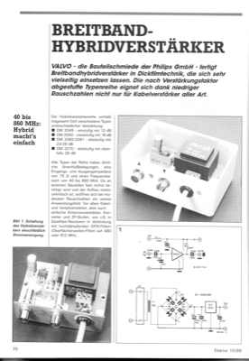 Breitband-Hybridverstärker (40-860MHz mit OM2045,OM2050,OM2060,OM2070)