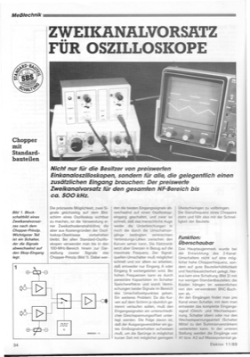 Zweikanalvorsatz für Oszilloskope (2 ICs, bis 500kHz)