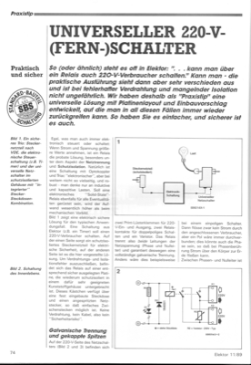 Universeller 220-V-(Fern-)Schalter (Platinenlayout)