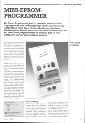 Mini-EPROM-Programmer (Adresse und Daten mit DIP-Schaltern)