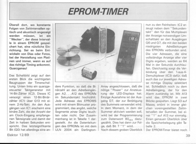 EPROM-Timer (EPROM steuert 7-Segment-Anzeige)