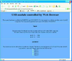 USB-I/O-Modul mit HTML steuern