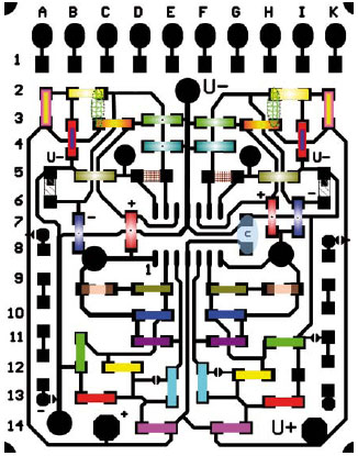 OpAmp-Bastelplatine in SMD