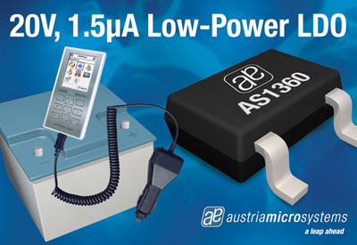 Austrimicrosystems' AS1360 features a dropout voltage Austriamicrosystems’ AS1360